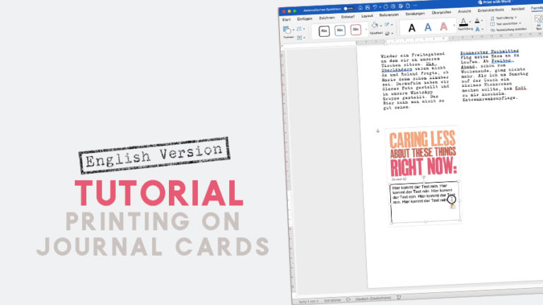 Tutorial | Printing On Journal Cards